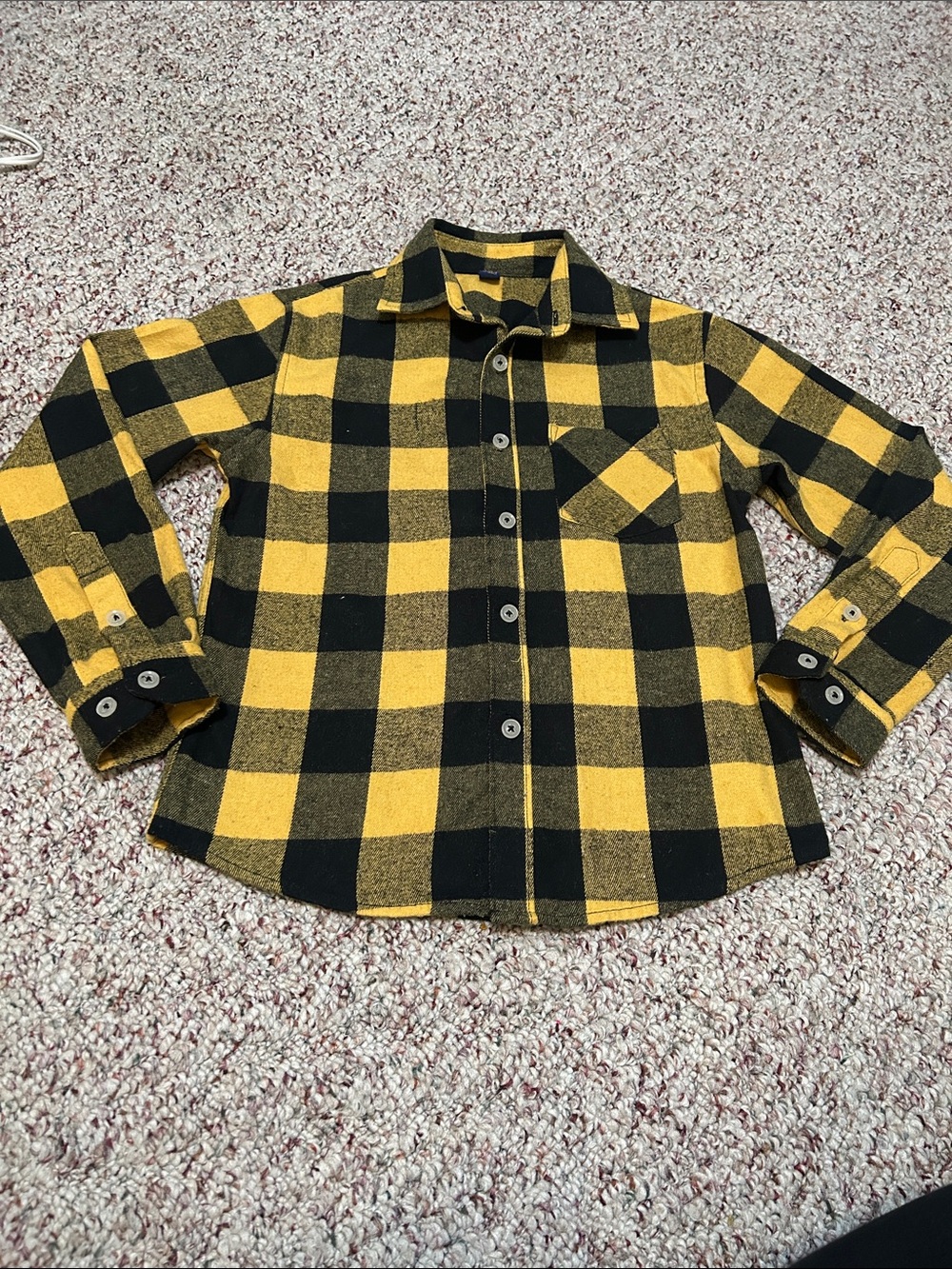 Kids Yellow & Black Buffalo Plaid Button-Up Shirt